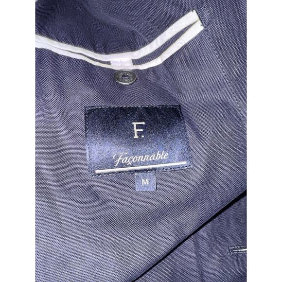 Faconnable Blazer Jacket Mens 3 Button Cotton Single Breasted Vented Italy Blue - Picture 13 of 13